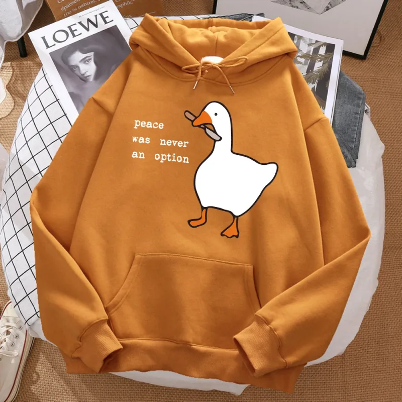 Peace Was Never An Option Printed Hoosie Men Street Oversize Autumn Hooded Hipster Soft Hoodies Hip Hop Warm Sportswears — image 4