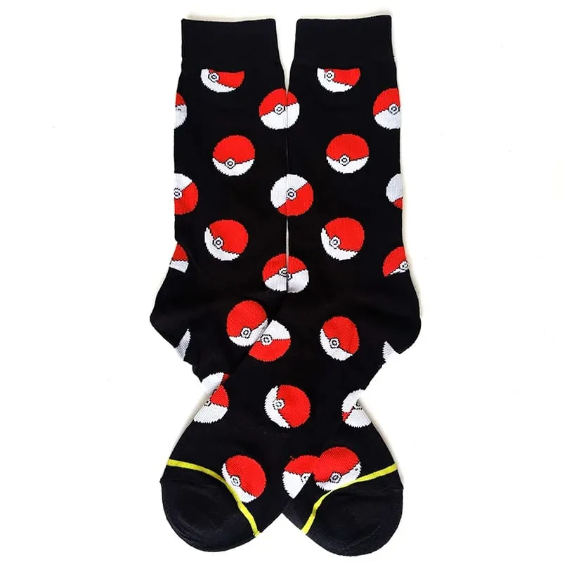 Pokemon Men's Fashion Trend Long Socks Cartoon Anime Figure Pikachu Eevee Gengar Unisex Athletic Harajuku Socks