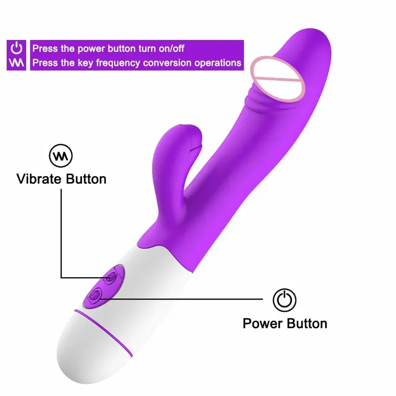 Rabbit Vibrator for Women 30 Speed Rechargeable G Spot Clitoris Stimulator Dildo Vagina Female Masturbator Sex Toys for Aldult — image 2