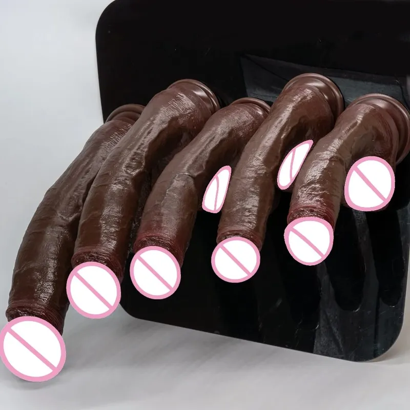 Realistic Long dildo Black Anal Plug with Suction Cup Big Penis Butt Plug Long Dick Sex Toys for Women men Phallus Anal Dilator — image 5
