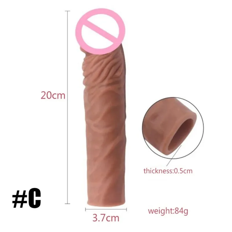 Realistisk Penis Extension Cock Sleeve Genanvendelig Silikone Penis Forstørrelse Forsinkelse Kondomer Til Mænd Dildo Enhancer Sexlegetøj Erotisk butik — image 5