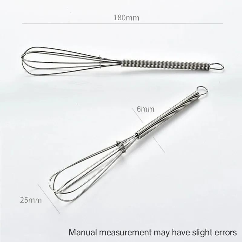 1/2pcs 3-wire Mini Stainless Steel Balloon Beater Cuisine Manual Whisk Kitchen Manual Frother Pastry Whip — image 7