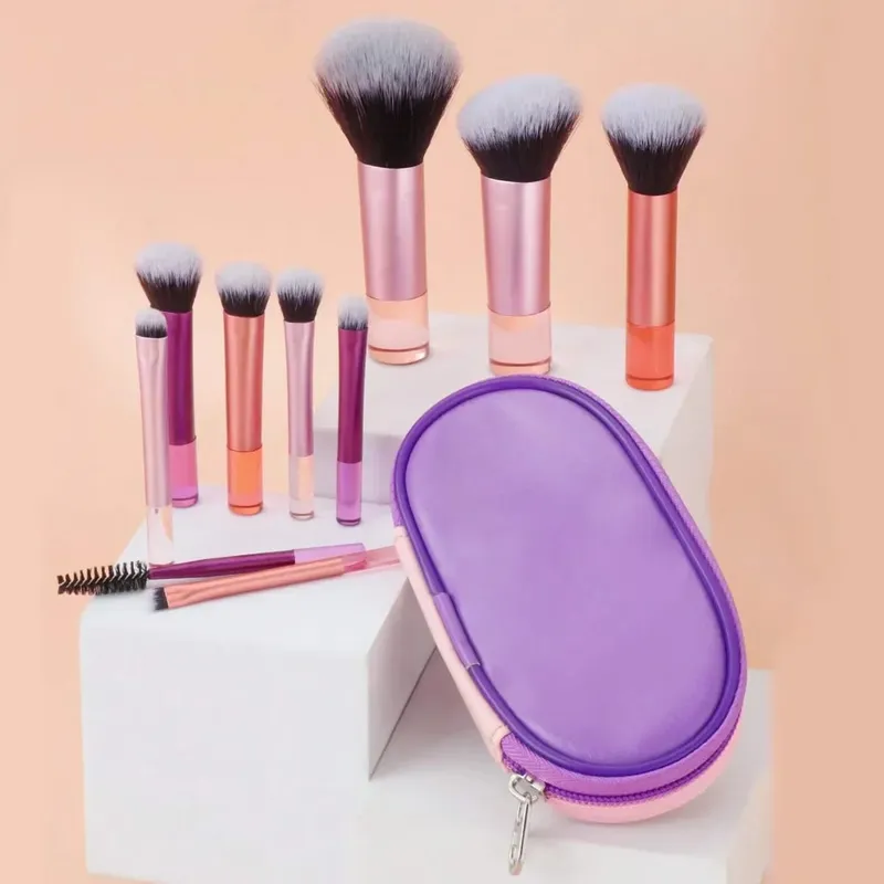 10Pcs Makeup Brushes Set With Bag Cosmetic EyeShadow Foundation Loose Powder Blush Detail Brush Blending Beauty Make Up Tools — image 10