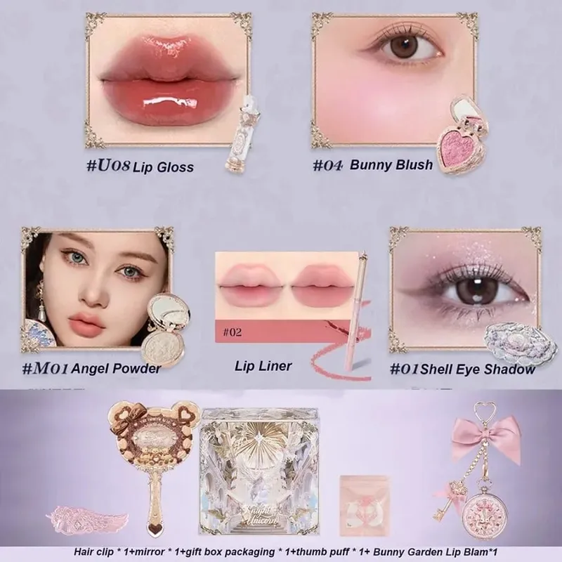 Flower Knows Shells Pearl Eyeshadow Essence Lip Honey Blush Cheek Makeup Front Ocean Gift Box Makeup Kit Full Professional — image 15