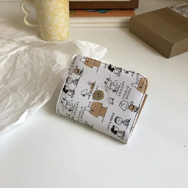 Snoopy Cute Purses Women Men Wallets Cartoon Anime Graphic Print Card Packs Portable Large Capacity Wallet Birthday Gifts