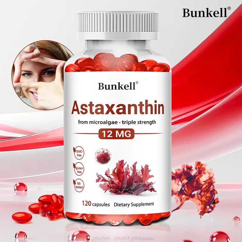 Astaxanthin-Kapseln 12 mg fördern die Herz-Kreislauf-Gesundheit und beschleunigen den Stoffwechsel, unterstützen die Gesundheit von Augen, Gelenken und Haut — image 1