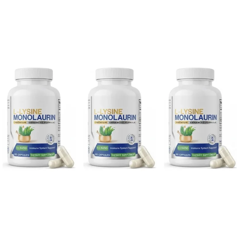 Kapseln mit L-Lysin-HCl und Monolaurin im Verhältnis 1:1, Immune Wellness, tägliche Verteidigung und Gleichgewichtsunterstützung, je 600 mg, 100 Stück — image 9