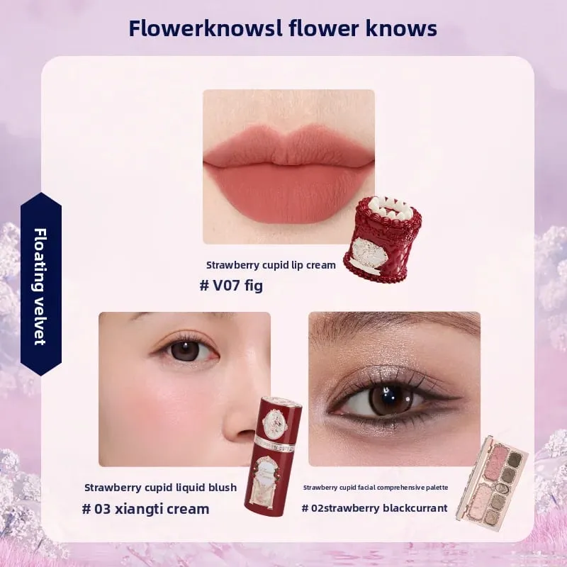 Flowerknows Gift Box Zestaw do makijażu Little Angel Full Box Lip Glaze Róż do policzków Biżuteria w kształcie kwiatka Poznaj zestaw prezentów urodzinowych — image 16