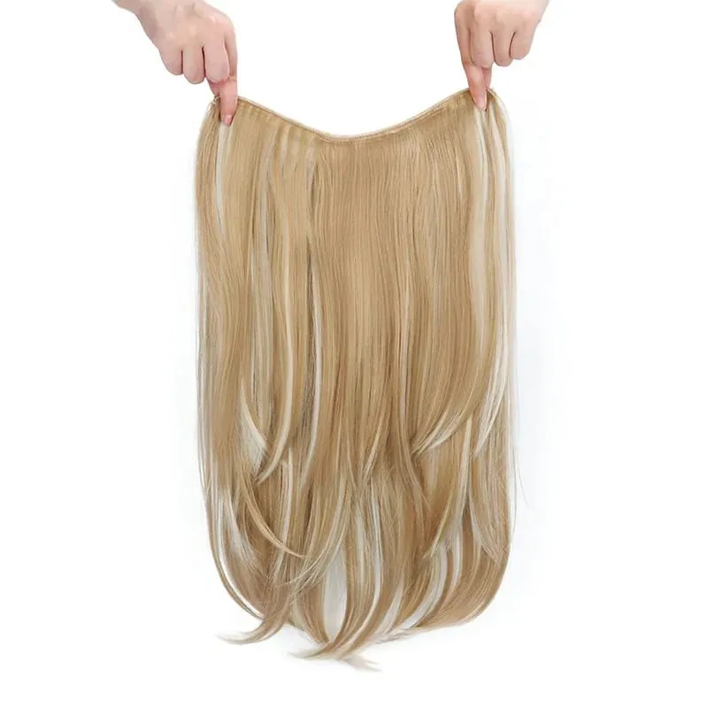 22Inch Synthetic Long Micro Curly Layered Hair Extension Patch Natural Looking Invisible One Piece Wig for Women — image 14