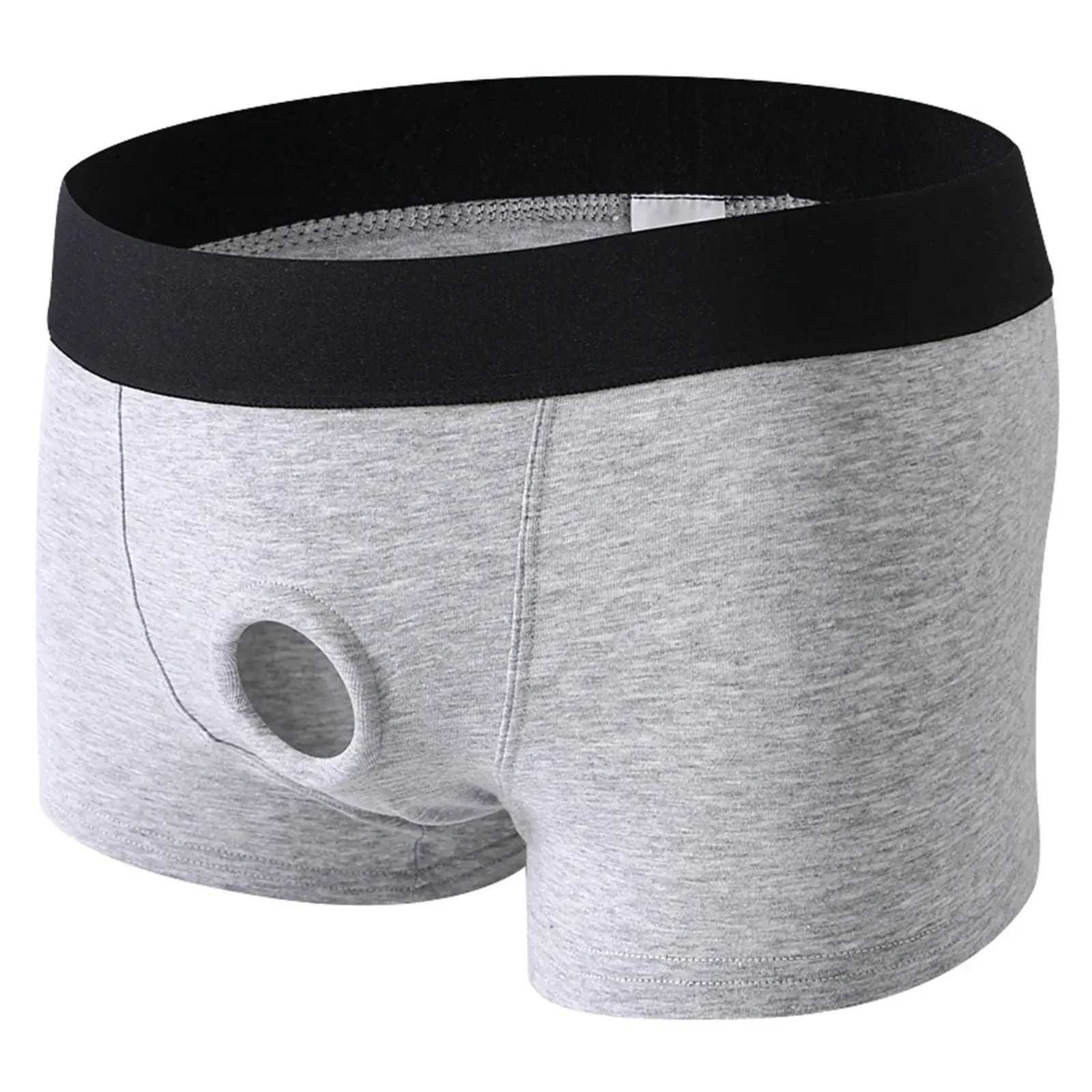 Men Underpants Open Pouch Hole Boxer Shorts Cockring Panties Cock Silicone Ring Cotton Underwear Boxershorts — image 7