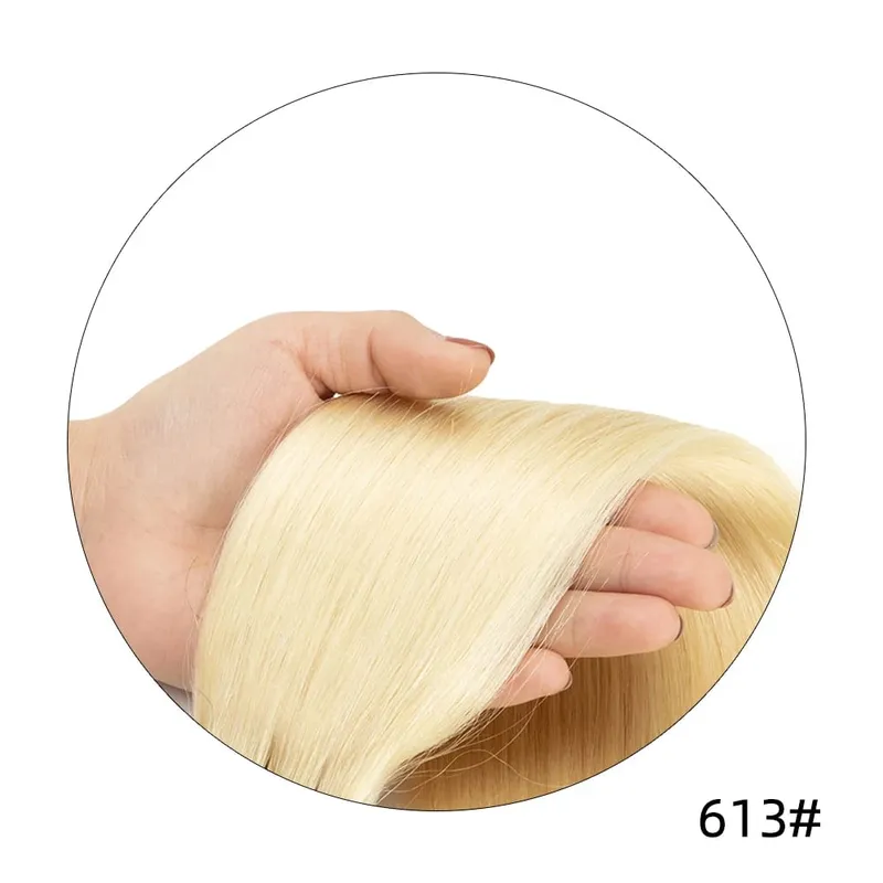 Invisible XO Hole Human Hair 12"-24" Flat PU Skin Weft Hair Extensions Natural Brown Micro Rings Hair Bundles 40-50g Isheeny — image 13