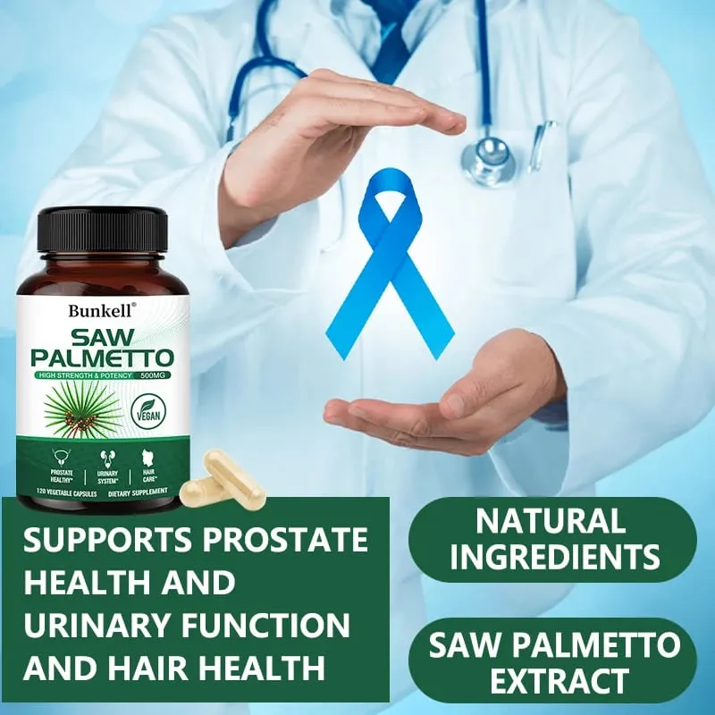 Saw Palmetto Capsules - Promotes Prostate Health Urinary Tract Support Reduces Hair Loss - Vegan — image 3
