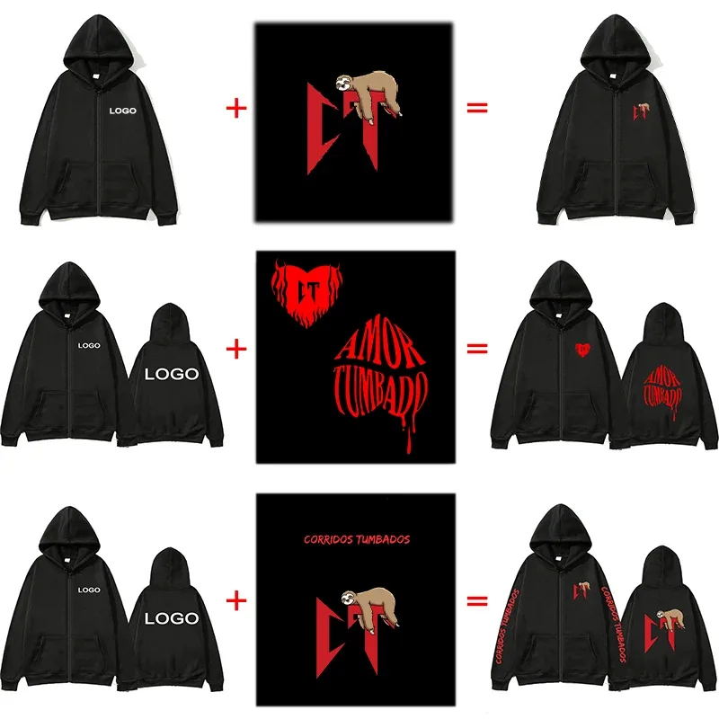 Felpa con cappuccio con cerniera per uomo donna stampata personalizzata Abbigliamento casual ampio Moda pullover a maniche lunghe con cappuccio Felpe con personalità