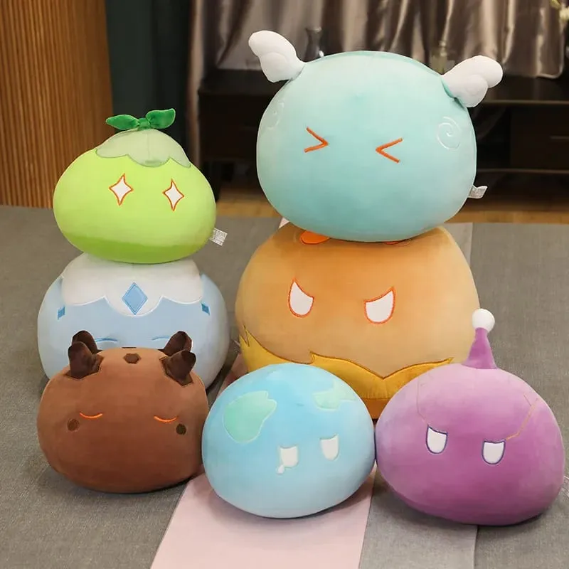 Novo 10cm anime projeto bonito genshin impacto slime pelúcia travesseiro brinquedos kawaii dos desenhos animados anime travesseiro brinquedos aniversário presente de natal para crianças — image 4