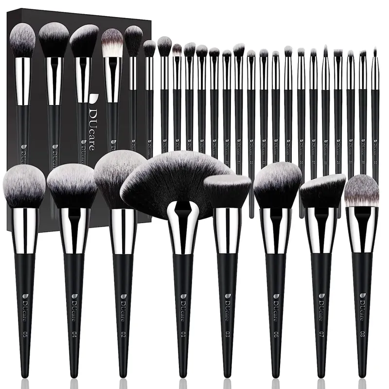 DUcare Makeup Brushes Set Professional 32Pcs Premium Synthetic Foundation Blending Brush Face Powder Blush Concealers Eyeshadows