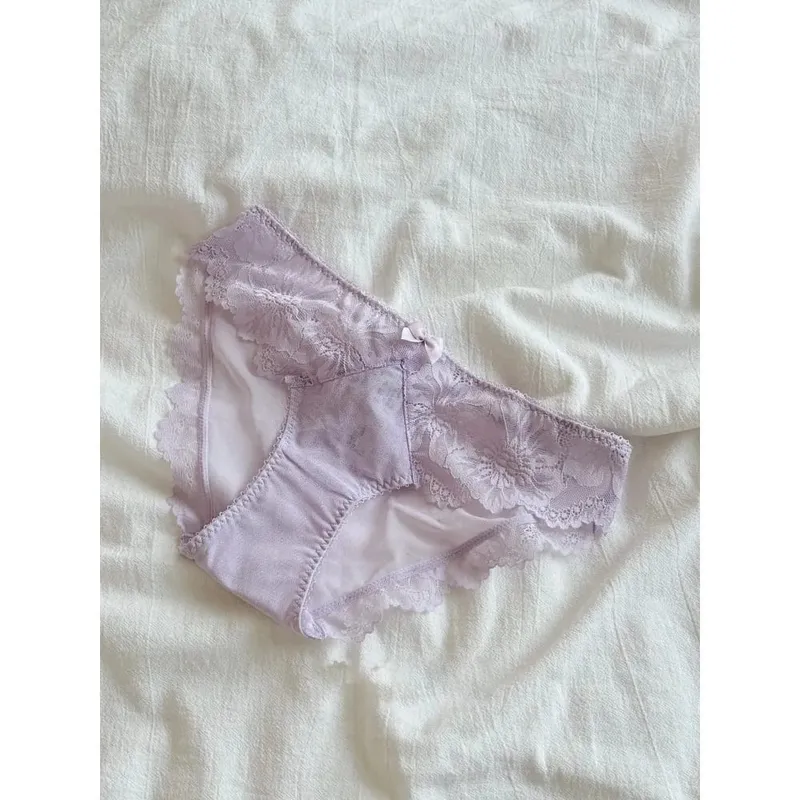 Reggiseno di pizzo francese viola ricamato con ferretto morbido minimizzatore busto grande ascensore anti-abbassamento raccolta supporto lingerie quotidiana set reggiseno 32-38 — image 3
