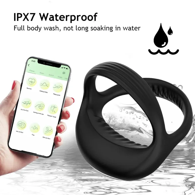 Vibrating Cock Ring for Men Silicone Penis Rings Intense Vibration Mens Vibrator Longer Harder Stronger Erection Adult Sex Toys