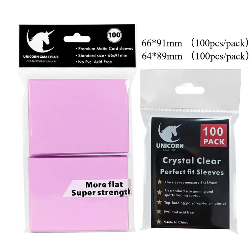 200PCS 카드 슬리브 트레이딩 카드 포켓몬 MTG 야구 스포츠 카드 보드 게임을위한 더블 레이어 매트 표준 크기 카드 슬리브 — image 20