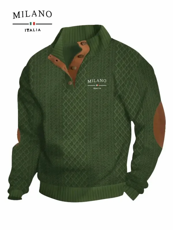 Henry Hoodie ลวดลายมิลานของอิตาลีเป็นเสื้อสวมหัวสำหรับฤดูใบไม้ร่วงและฤดูหนาวของผู้ชายที่อบอุ่นนุ่มนวลและเป็นมิตรกับผิวหนัง — image 5