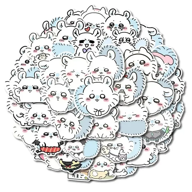 jiyi 54pcs Stickers ちいかわFlying Squirrel モモンガ Cute Cartoon Super Cute Momoka Desktop Mobile Phone Notebook Waterproof Sticker — image 4