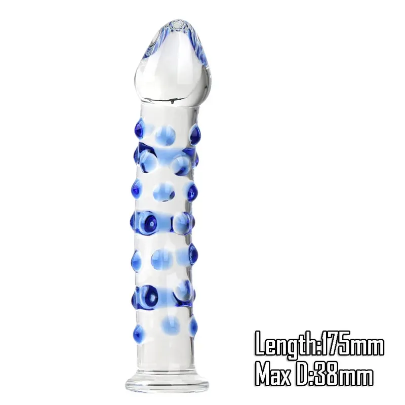 Pyrex Glass Dildo 195x33mm Fake Penis Crystal Anal Beads Butt Plug Prostate Massager G Spot Female Masturbation Toys — image 26