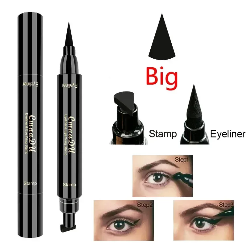 1pcs Big Double-headed seal eyeliner Waterproof and quick-drying black liquid eyeliner small lash glue pen Eye makeup cosmetic — image 8