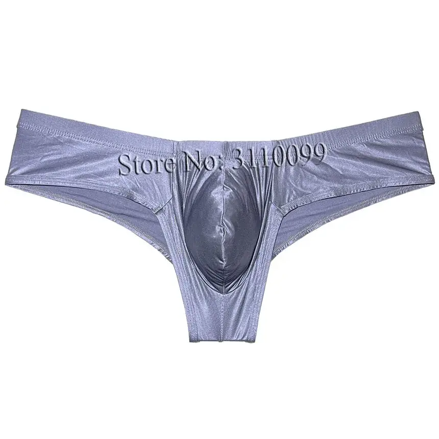 Men's Shiny Silk Mini Bikini Boxer Briefs Underwear Enhance Pouch Bikini Boxers — image 6