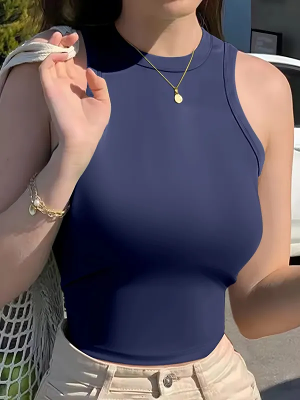 Women's Sleeveless Solid-Color Camisole With Minimalist Aesthetics Suitable for Daily Commuting and Everyday Wear. A Touch of — image 5