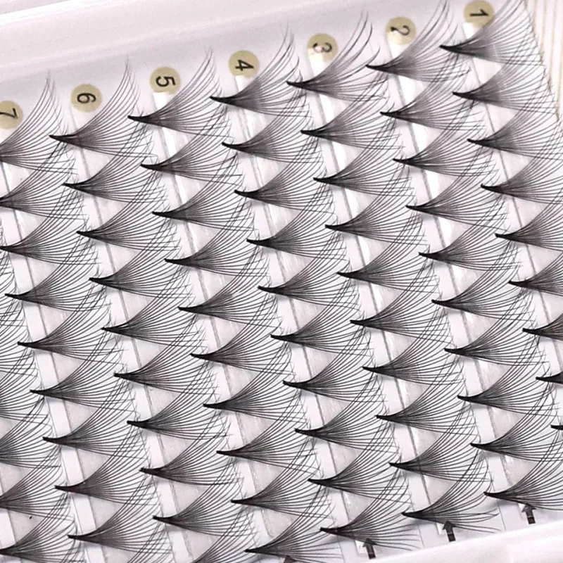 10 Trays/Lot Korea Premade Russian Volume Lashes Super Fans Needle Pointy Stem Narrow Base Promade Fans Eyelash Extensions