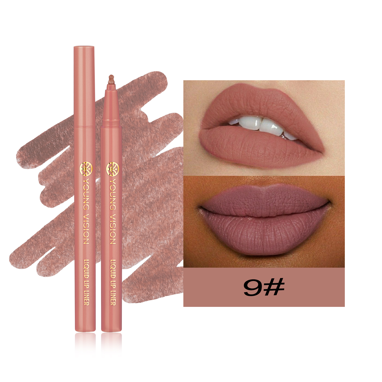 12 color matte liquid lipliner sponge gourd head fog surface bare color waterproof lip glaze red pen — image 14