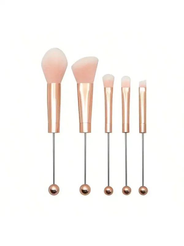 5pcs Beadable Makeup Brushes Unique Brushes Silicone Beads DIY Makeup Cosmetic Brushes Beaded Brushes Kit For DIY — image 3