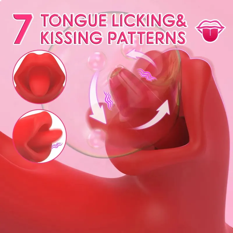 2 in 1 Tongue Thrusting Dildo Vibrator for Women 360 Rotating Clitoris Licking Flapping Stimulator G Spot Sex Toys for Adult 18+