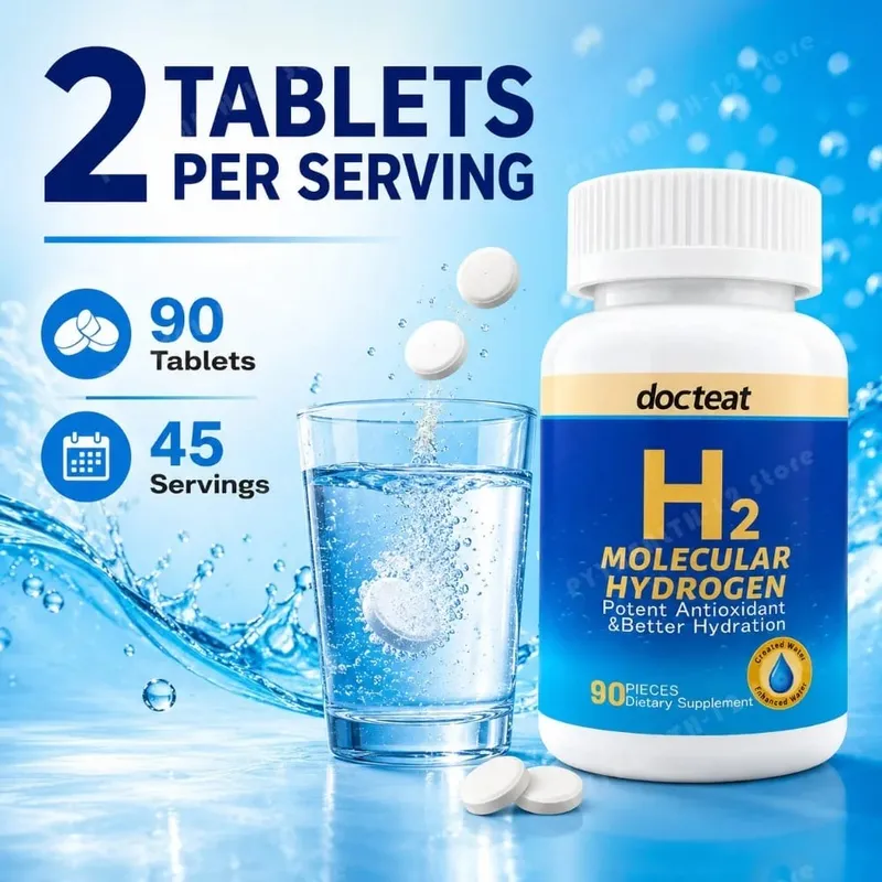 90 stks H2 Moleculaire Waterstof Watertabletten met Magnesium 160 mg Bruisende Drank Supplement voor Reizen Gym Thuis Hydratatie — image 3