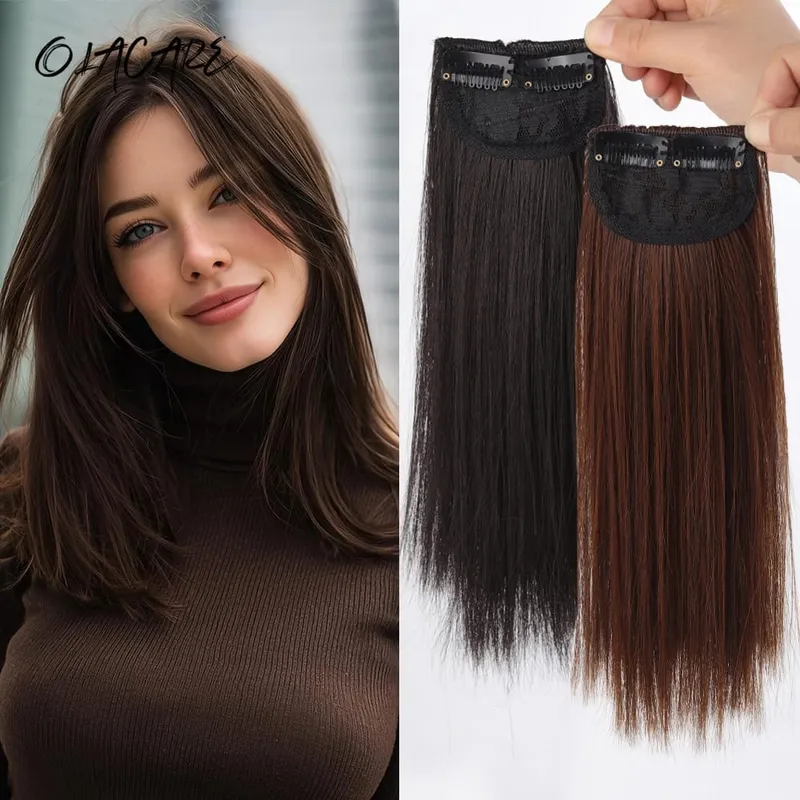Invisible Seamless Synthetic Hair Pads Clip In One Piece Increase Hair Volume Hair Extensions Top Side Cover Hairpiece — image 1