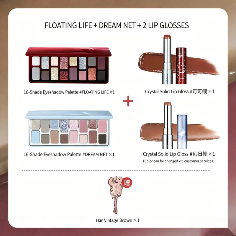Cheeryep 16 Colors Eyeshadow Palette Makeup Set Solid Lip Gloss Earth Tones Cosmetic Kit Holiday Gift for Women — image 5