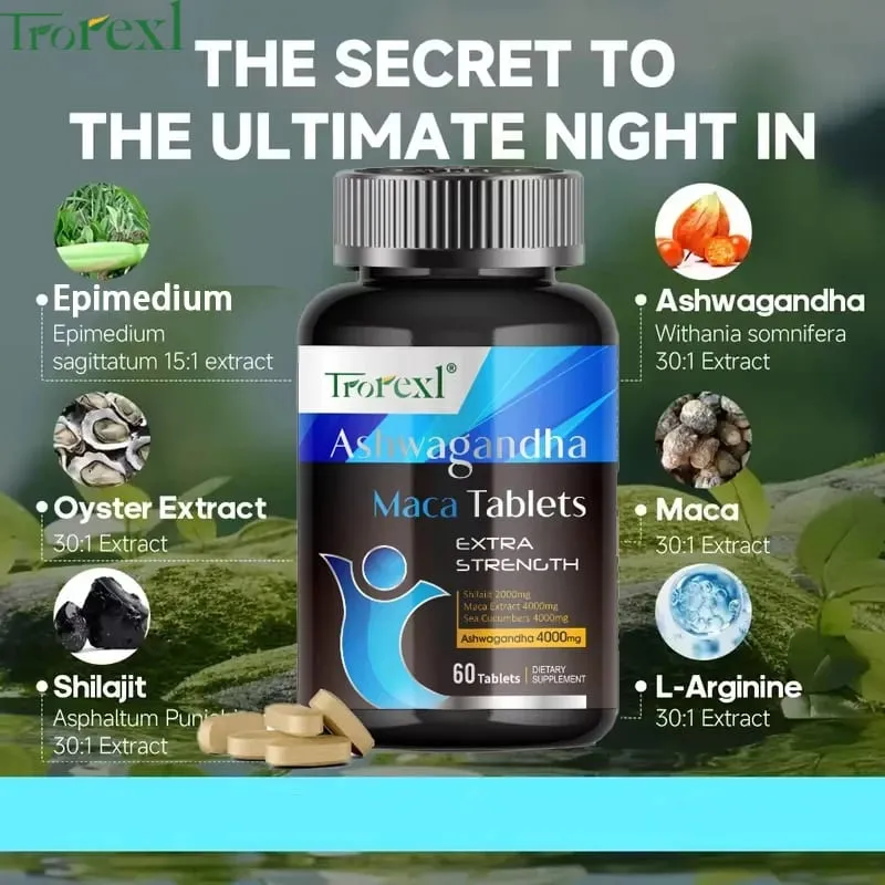 Ashwagandha Maca Tablets Male Enhancing Supplement Improved Energy & Endurance Promotes Size Support Highest Potency — image 4