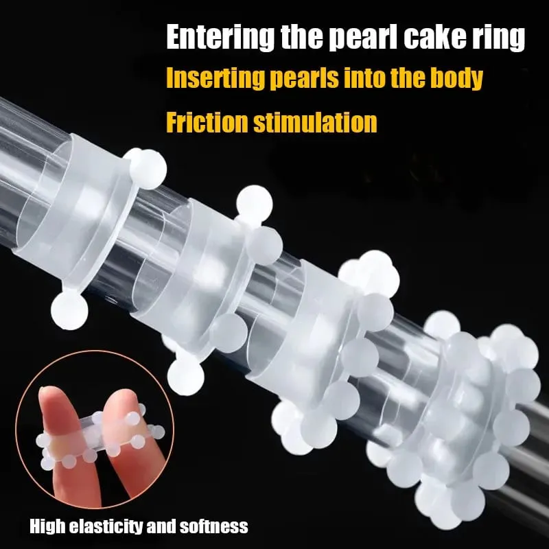 Beaded Penis Rings Set - 3/6/12/18 Beads Male Delay & Friction Stimulation Adult Intimate Accessory Sex Toys