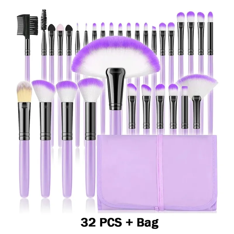 New 10/32PCS Makeup Brushes Set Soft Fluffy Powder Foundation Contour Blush Concealer Eyeshadow Blending Highlighter Beauty Tool — image 21