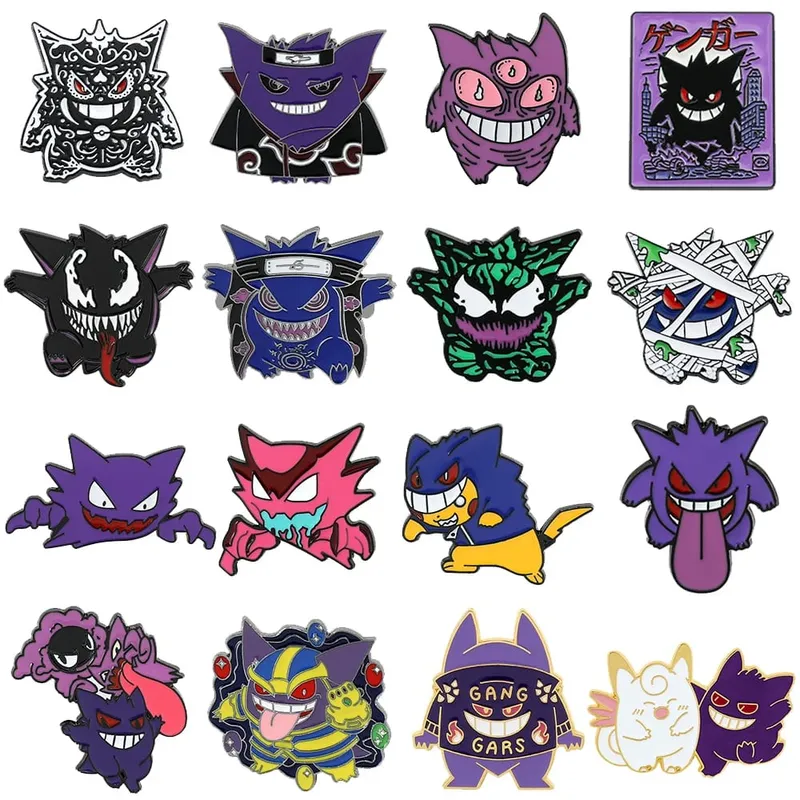 Gengar Cartoon Brooches Anime Enamel Lapel Pins for Backpack Accessories Fans Collection Brooches Jewelry Gift — image 1