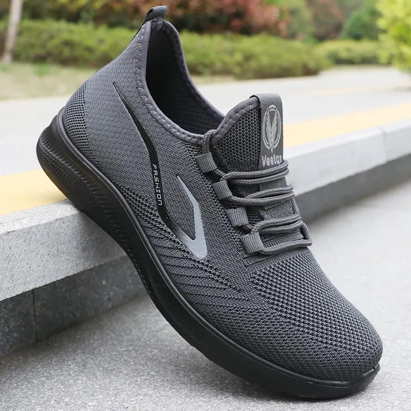 Men's Fashionable Solid Woven Knitted Running Shoes - Lightweight Breathable Non-Slip - Perfect Sports Shoes for Outdoors — image 4
