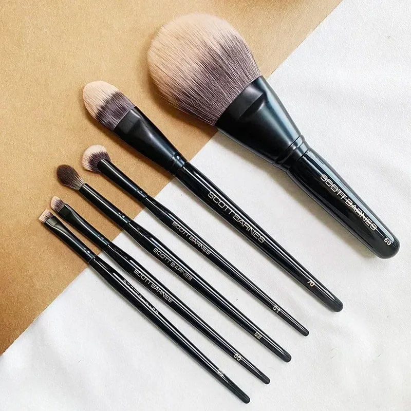 Luxury Black Makeup Brushes Set from SCOTT Super-soft Synthetic Hair Face Powder Blush Eye Shadow Blending Cosmetic Brush Tools — image 4
