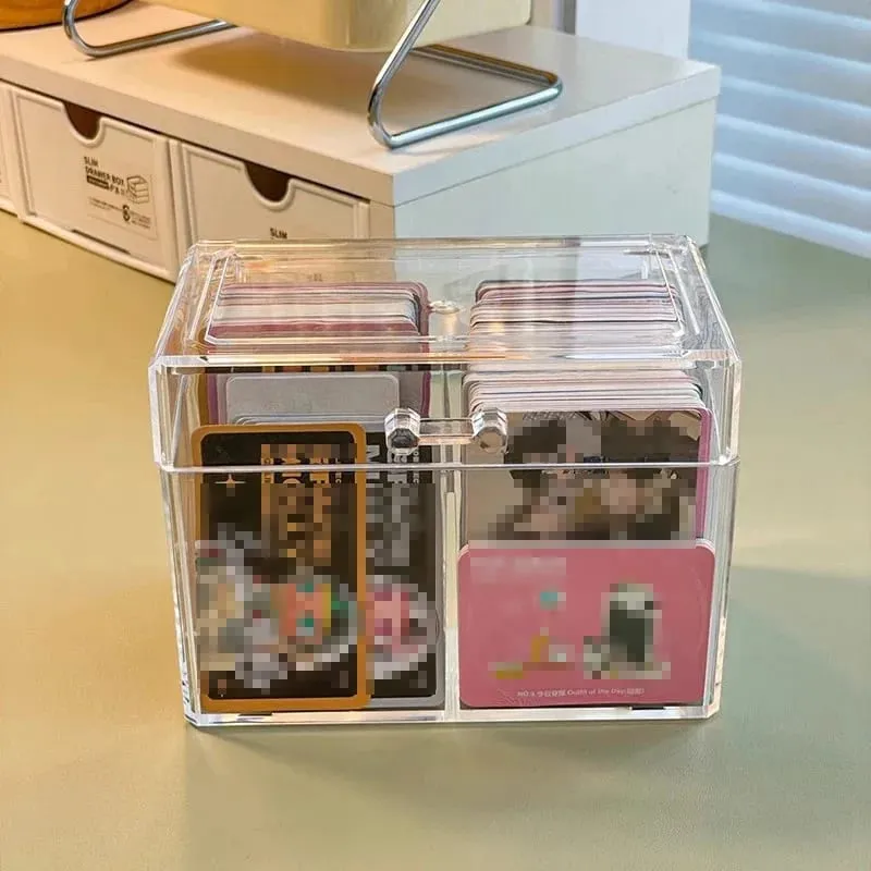 Durchsichtiger Karten-Organizer aus Acryl – für 400 Karten. Präsentationsbox mit zwei Fächern für Postkarten und Spielkarten — image 3