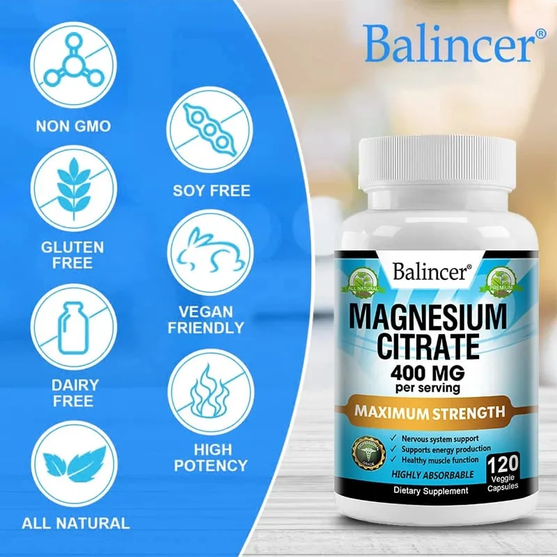 Balincer Magnesium Citrate Supplement Supports Muscle Nervous System Bone Heart Health and Provides Energy — image 6