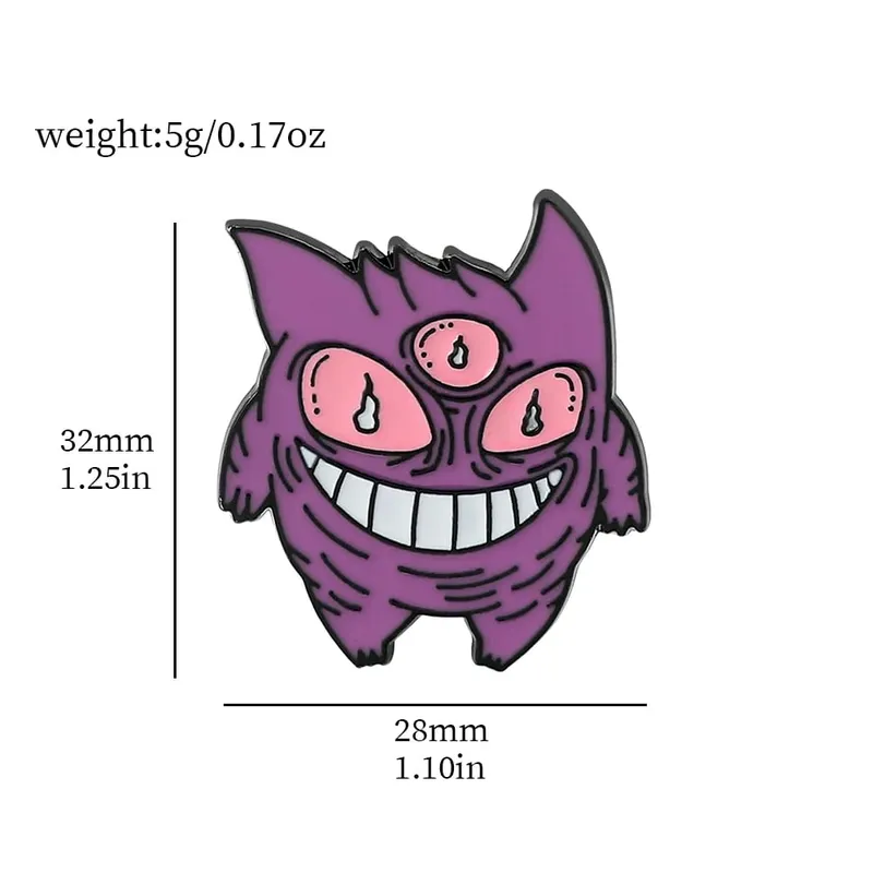 Gengar Cartoon Brooches Anime Enamel Lapel Pins for Backpack Accessories Fans Collection Brooches Gifts — image 20