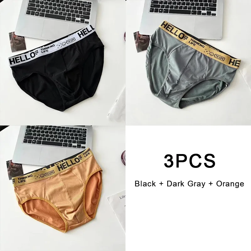 3PCS Underpants Soft Men's Panties Sports Personality Boxers Breathable Large Size Panties Briefs for Men Underwear T Underwears — image 18