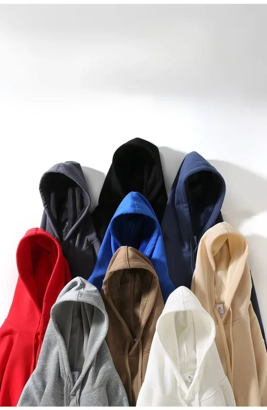 Customized Your Brand Logo DIY Design 600GSM Mens Hoodies High-quality Women Sweatshirt Solid Color Cotton Loose Streetwear — image 34