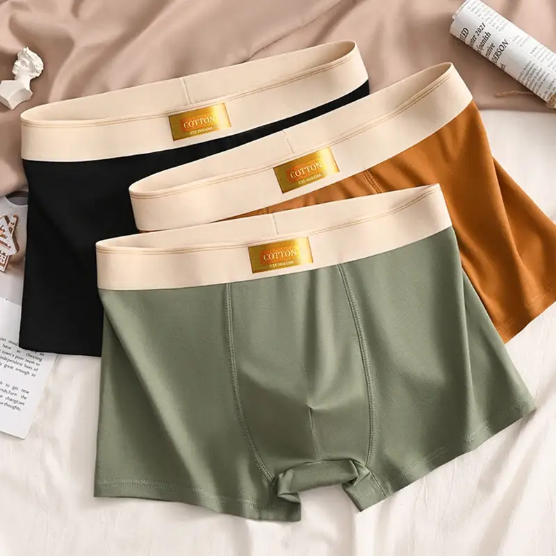 3Pcs Soft Cotton Men's Boxers Hombre Panties Man Breathable Underpants Sexy Sports Comfort Large Size L-4XL Male Boxers — image 7
