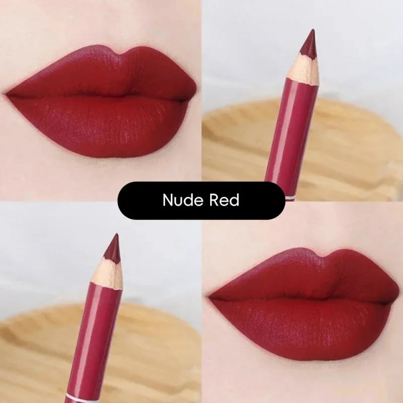 Non Stick Cup Waterproof Matte Lip Liner Pen Nude Red Long Lasting for Women Party Makeup Lip Cosmetics — image 26