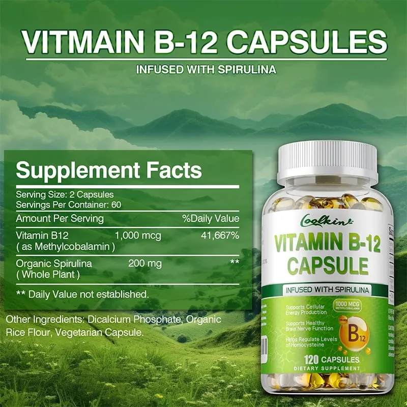 Vitamin B12 Capsules - Methylcobalamin Supplement for Mind Energy Brain Mood Heart Support — image 3