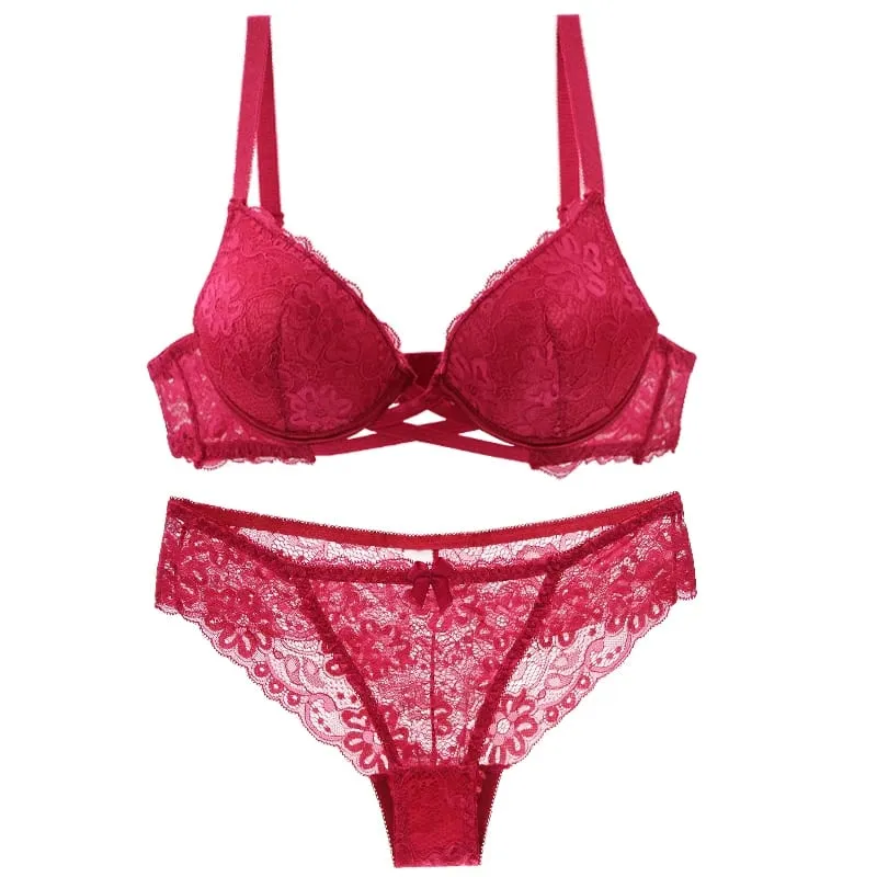 2024 New Sexy Bras Set Push Up Underwear Women White Black Blue Pink Red Beige 32/70 34/75 36/80 38/85 40/90 BCDE Cup Lingerie — image 3